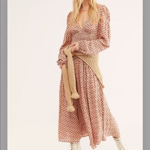 NWT Free People Puff Sleeve Peasant Midi